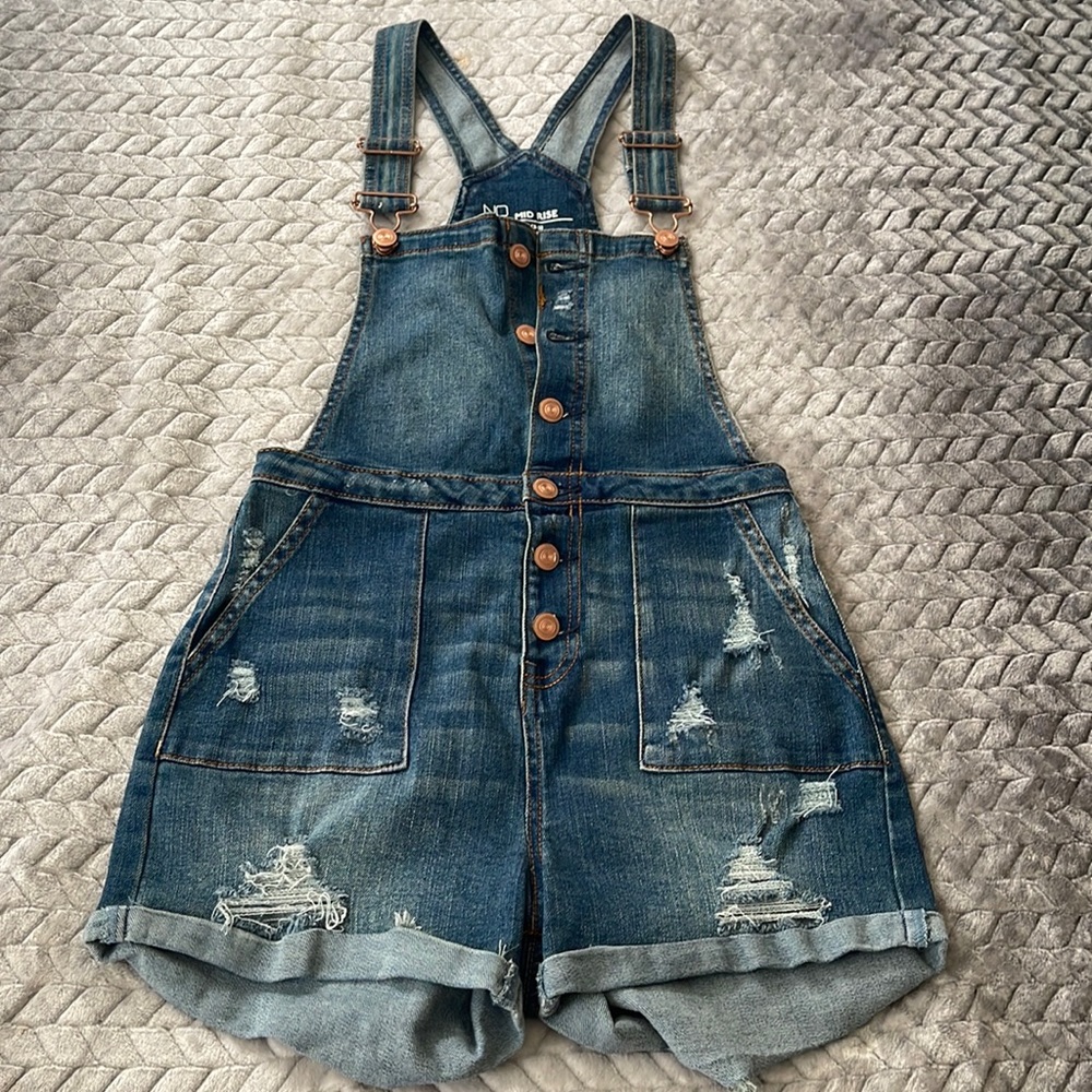 Women’s Distressed Cuffed Overalls(Juniors 3/5)